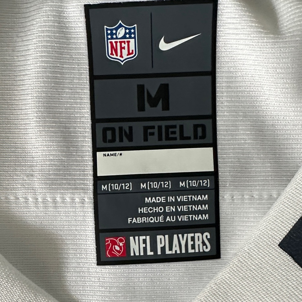 Kids White and Blue Football Jersey